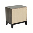 2 Drawer Modern Nightstand with Storage Gray Solid Wood 24 Wide