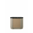 Travonte Gray Linen & Beige Nightstand Solid Wood Construction