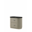 Travonte Gray Linen & Beige Nightstand Solid Wood Construction