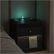 Smart Solid Wood Nightstand with Charging Station LED Lights and Storage