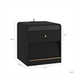 Smart Solid Wood Nightstand with Charging Station LED Lights and Storage