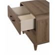 2-Drawer Contemporary Nightstand Bedside Table  Solid Wood Brown Finish