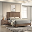 2-Drawer Contemporary Nightstand Bedside Table  Solid Wood Brown Finish