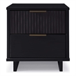 18  2-Drawer Nightstand in Black Solid Wood