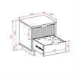 18  2-Drawer Nightstand in Black Solid Wood