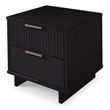 18  2-Drawer Nightstand in Black Solid Wood