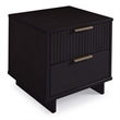 18  2-Drawer Nightstand in Black Solid Wood
