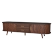 Mid Century Modern  Solid Wood TV Stand for 80 Inch TVs Dark Brown with Storage