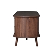 Mid Century Modern  Solid Wood TV Stand for 80 Inch TVs Dark Brown with Storage