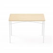 5-Piece Dining Table Set with 4 Benches White & Natural Particle Board