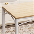5-Piece Dining Table Set with 4 Benches White & Natural Particle Board
