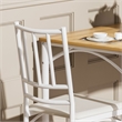 5-Piece Dining Table Set with 4 Benches White & Natural Particle Board