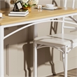 5-Piece Dining Table Set with 4 Benches White & Natural Particle Board