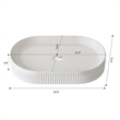 22.8  White Ceramic Oval Vessel Sink with Pop-Up Drain  Striped Design