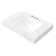 30  White Ceramic Vanity Countertop with Undermount Basin top
