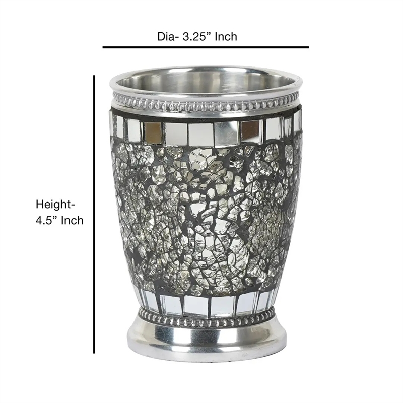 Gray Aluminum Bathroom Tumbler Cup Toothbrush Holder for Vanity Countertops