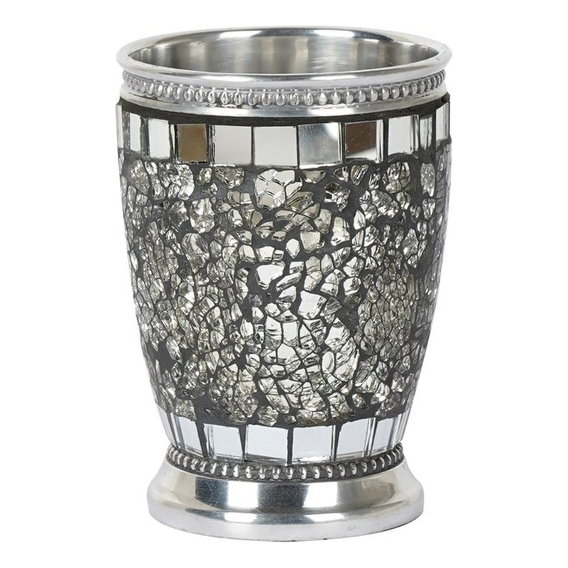 Gray Aluminum Bathroom Tumbler Cup Toothbrush Holder for Vanity Countertops