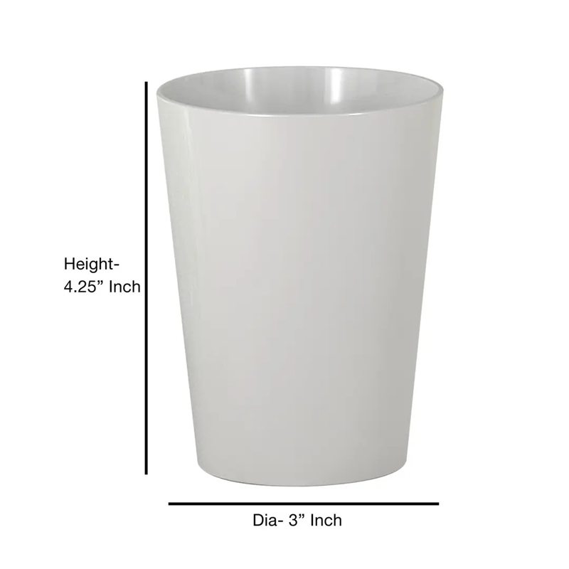 White Resin Bathroom Tumbler Cup  Toothbrush Holder for Vanity Decor