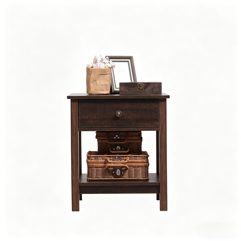 Vintage Style Solid Wood Side Table  End Table and Nightstand