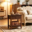 Vintage Style Solid Wood Side Table  End Table and Nightstand