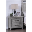 Grey Contemporary Rustic 2-Drawer Nightstand Solid Wood Bedroom Furniture
