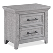 Grey Contemporary Rustic 2-Drawer Nightstand Solid Wood Bedroom Furniture