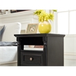 Farmhouse 2 Drawer Solid Wood Side Table  Nightstand with Charging Pedestal