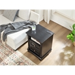 Farmhouse 2 Drawer Solid Wood Side Table  Nightstand with Charging Pedestal