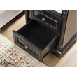 Farmhouse 2 Drawer Solid Wood Side Table  Nightstand with Charging Pedestal