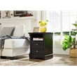 Farmhouse 2 Drawer Solid Wood Side Table  Nightstand with Charging Pedestal