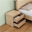 19.7-Inch Natural Solid Wood Nightstand 2-Drawer Bedside Storage Table