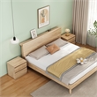 19.7-Inch Natural Solid Wood Nightstand 2-Drawer Bedside Storage Table