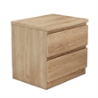 19.7-Inch Natural Solid Wood Nightstand 2-Drawer Bedside Storage Table