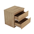 19.7-Inch Natural Solid Wood Nightstand 2-Drawer Bedside Storage Table