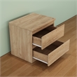 19.7-Inch Natural Solid Wood Nightstand 2-Drawer Bedside Storage Table