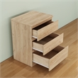 19.7 Inch Natural 3 Drawer Solid Wood Nightstand Bedside Table