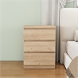 19.7 Inch Natural 3 Drawer Solid Wood Nightstand Bedside Table