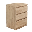 19.7 Inch Natural 3 Drawer Solid Wood Nightstand Bedside Table