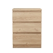 19.7 Inch Natural 3 Drawer Solid Wood Nightstand Bedside Table