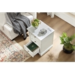 Farmhouse 3 Drawer Side Table Solid Wood Tall Nightstand with Charging Pedestal