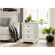 Farmhouse 3 Drawer Side Table Solid Wood Tall Nightstand with Charging Pedestal
