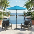 7.5ft Blue Patio Umbrella with Crank Lift Tilt UVResistant Polyester Shade (WITHOUT BASE)