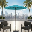 7.5ft Blue Patio Umbrella with Crank Lift Tilt UVResistant Polyester Shade (WITHOUT BASE)