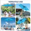 7.5ft Blue Patio Umbrella with Crank Lift Tilt UVResistant Polyester Shade (WITHOUT BASE)