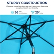 7.5ft Blue Patio Umbrella with Crank Lift Tilt UVResistant Polyester Shade (WITHOUT BASE)