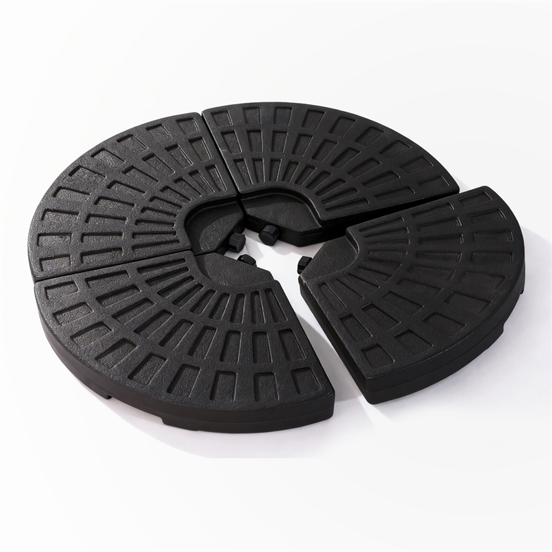Black Plastic 220 lbs Cantilever Umbrella Base Weight Set for outdoor use