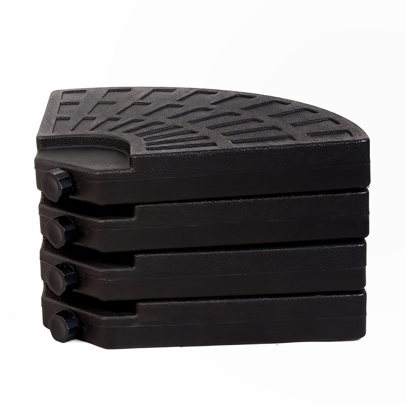 Black Plastic 220 lbs Cantilever Umbrella Base Weight Set for outdoor use