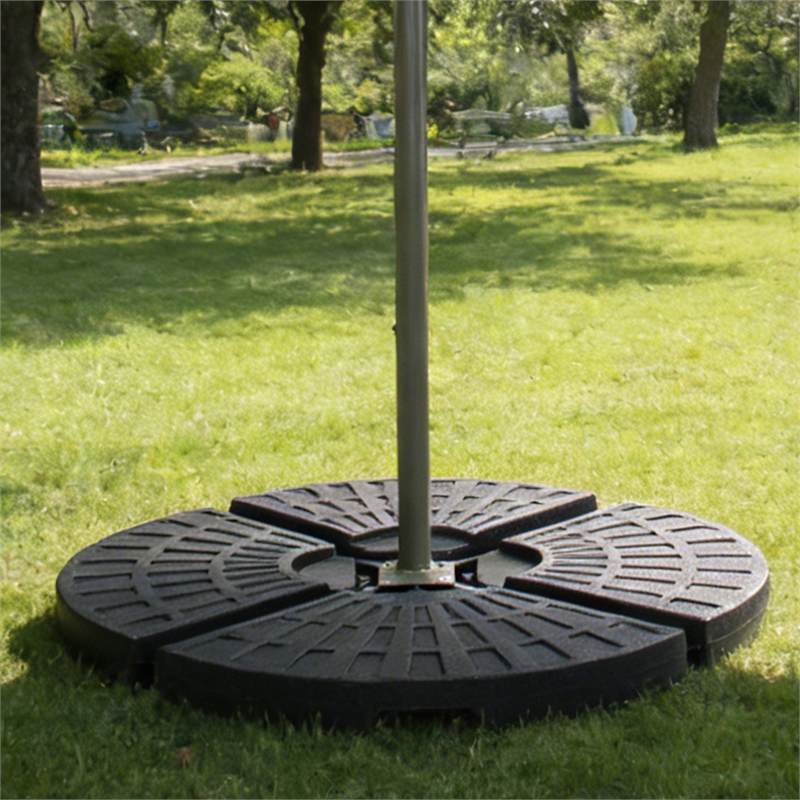 Black Plastic 220 lbs Cantilever Umbrella Base Weight Set for outdoor use