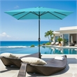 6.5 x 10 Ft Turquoise Patio Umbrella with Crank & Tilt  No Base