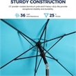 6.5 x 10 Ft Turquoise Patio Umbrella with Crank & Tilt  No Base